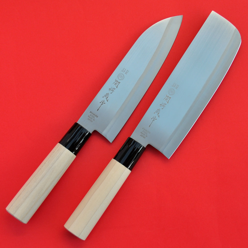 Santoku + Nakiri cuchillo de cocina Acero inoxidable 165mm Japón Japonés