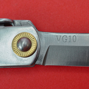 крупный план Японский карманный нож нержавеющая VG-10 NAGAO HIGONOKAMI 100 мм Японии Япония