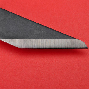 Close-up blade edge Wood Carving marking blade Cutter Chisel craft knife Kiridashi Kogatana Japan Japanese tool woodworking carpenter
