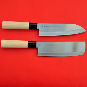 Set Santoku + Nakiri 2 knives set stainless steel 165mm Japan