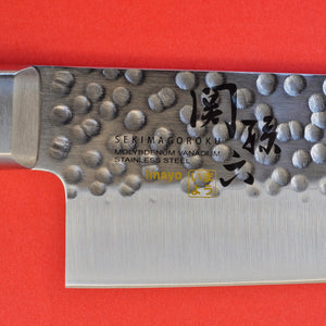 Nahaufnahme Japanisches Messer KAI gehämmert Edelstahl IMAYO JAPAN 