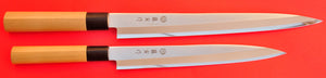 Back view Tojiro FU-1059 + FU-1057 240mm + 300mm Fuji Yanagiba sushi sashimi knife stainless steel
