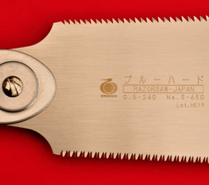 Japan Razorsaw Gyokucho RYOBA Rip Cross cut 650 240mm close-up blade saw Japanese tool woodworking carpenter