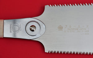 Close-up Japan Razorsaw Saw Gyokucho RYOBA Rip Cross cut 655 270mm blade Japanese tool woodworking carpenter