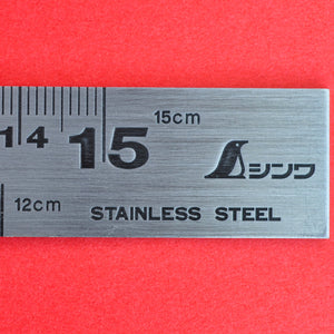 Close-up SHINWA precision Try Square 62009 stainless steel