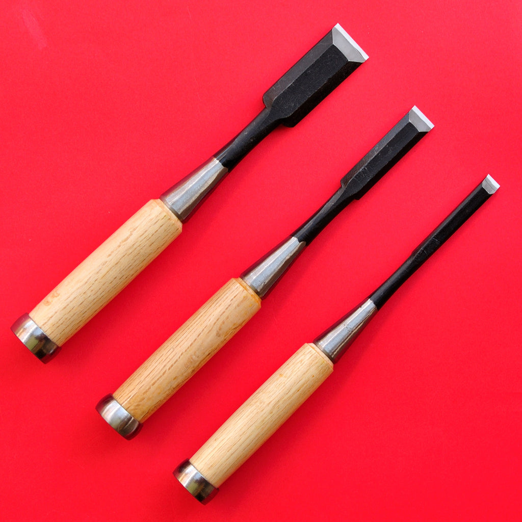 Conjunto de 3 japonês Tōgyū Formões punho madeira oire nomi Japão